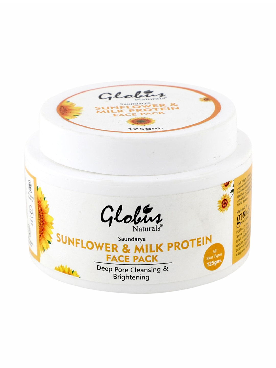 

Globus Naturals Saundarya Sunflower and Milk Protein Brightening Face Pack 125g, White