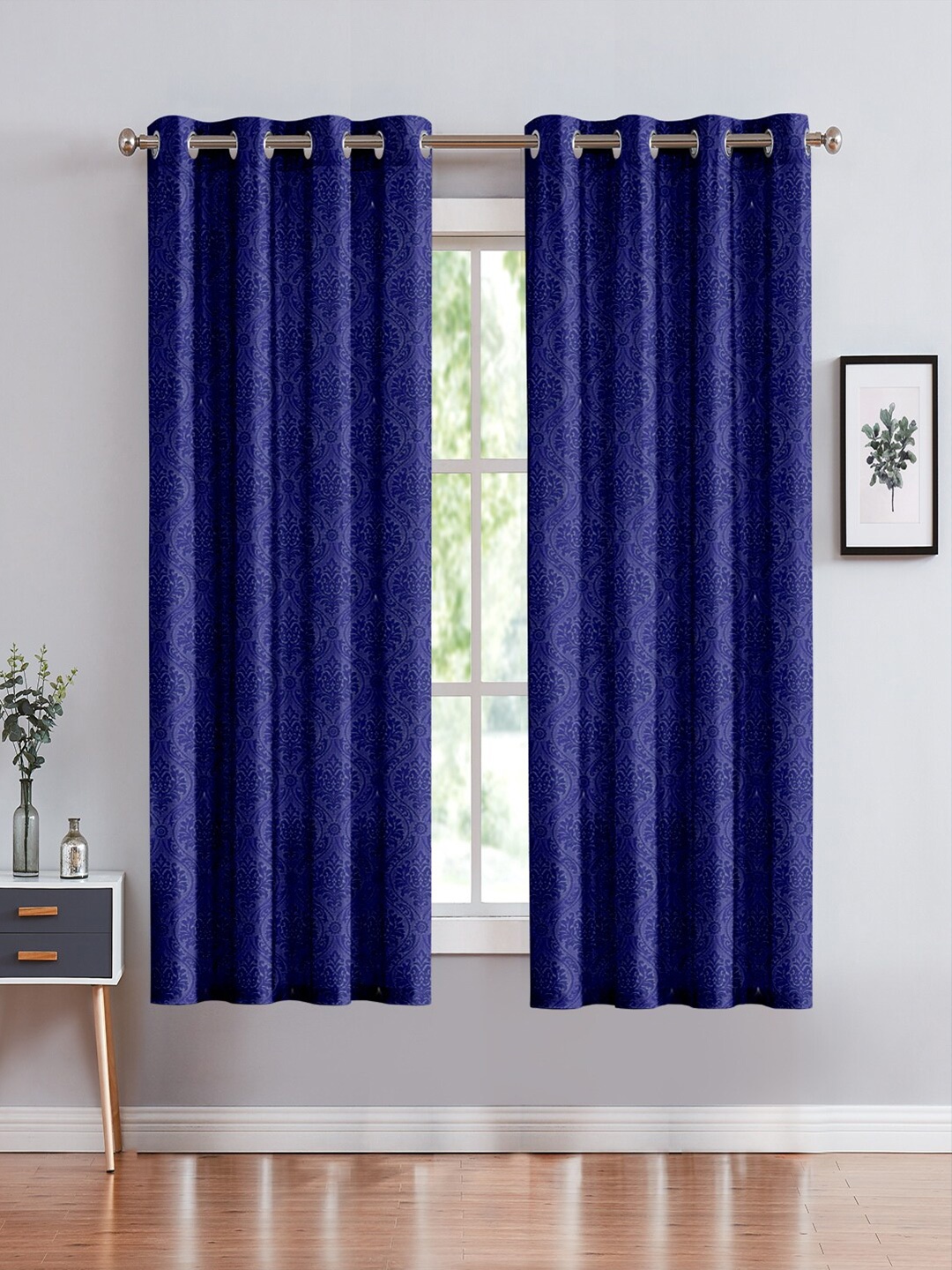 

Cortina Blue Set of 2 Ethnic Motifs Room Darkening Window Curtain