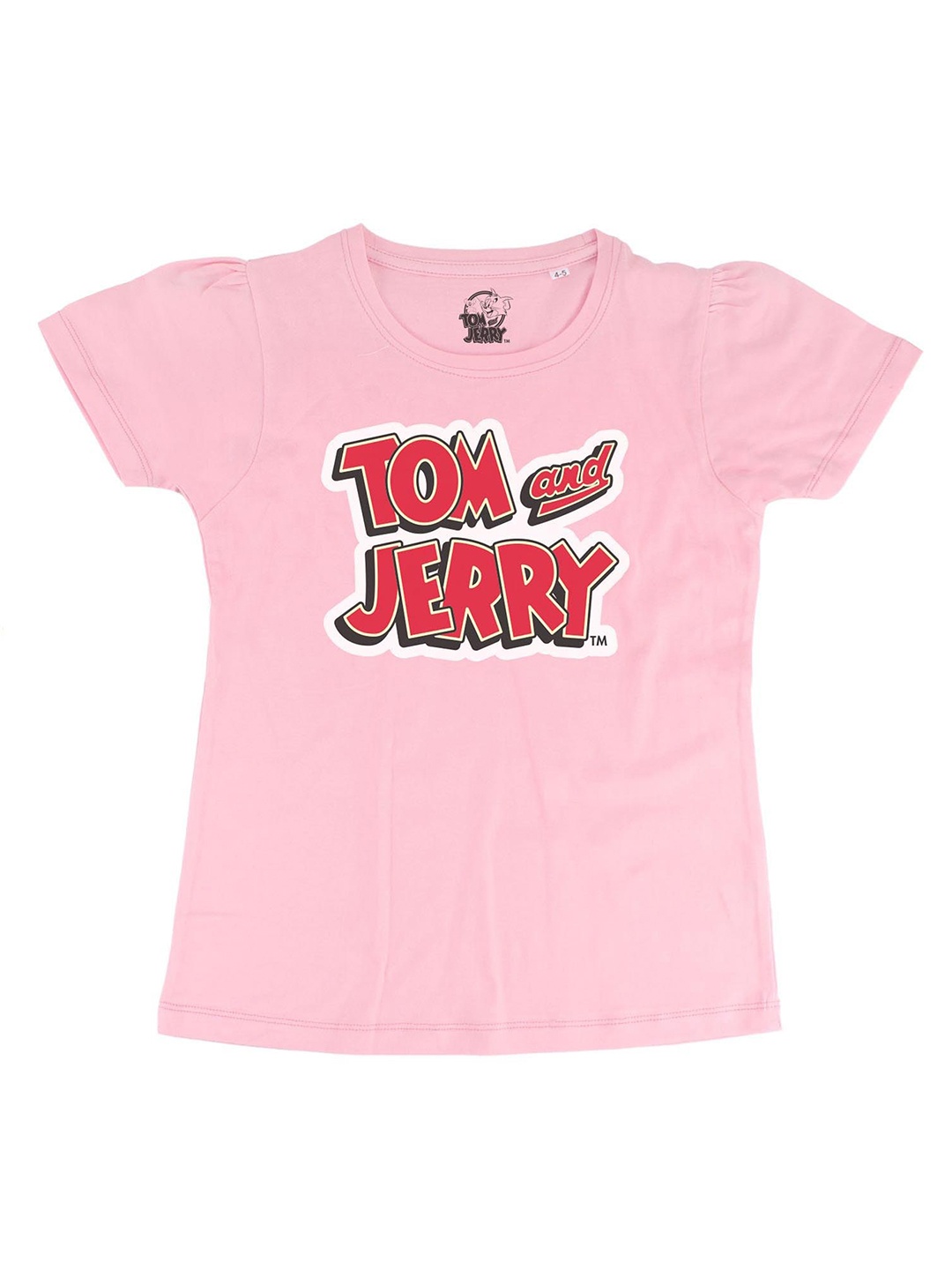 

Tom Jerry Girls Pink Printed Pure Cotton T-shirt