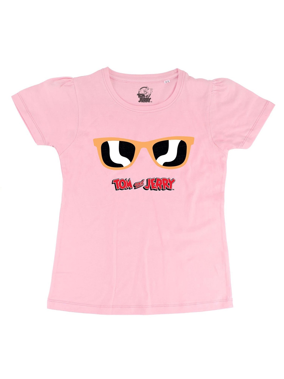 

Tom Jerry Girls Pink Printed Cotton Pure Cotton T-shirt