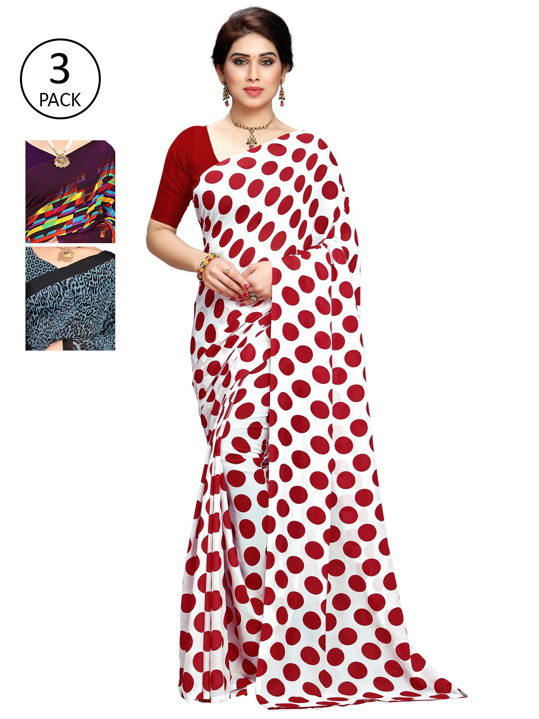 

KALINI Multicoloured Pack of 3 Saree, Multi