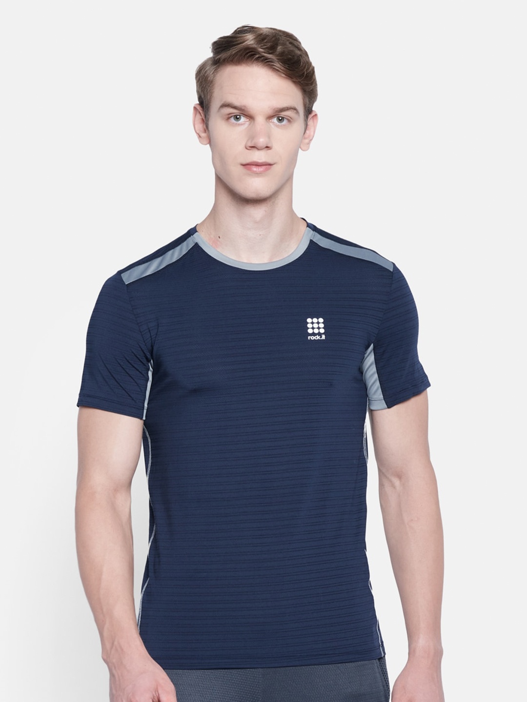 

rock it Men Navy Blue T-shirt