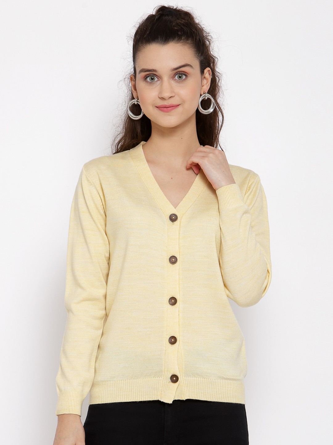

Kalt Women Yellow Cardigan