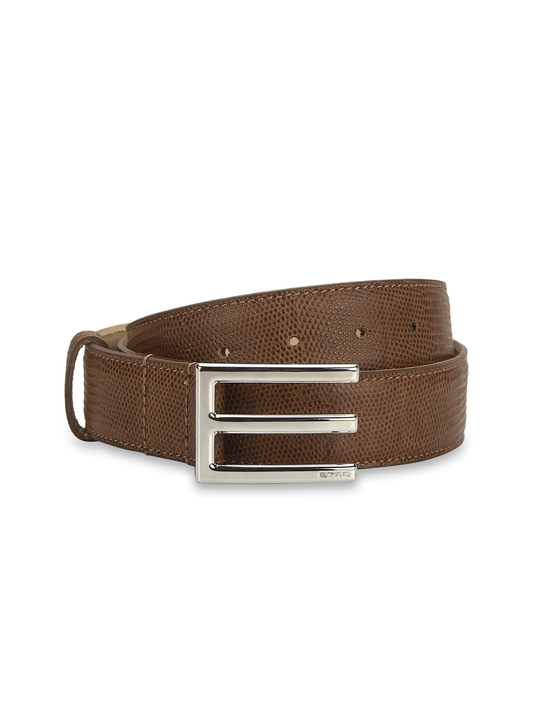 

ETRO Men Brown Textured Leather Stretchable Belt