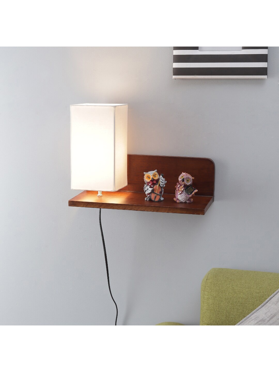 

SANDED EDGE Brown & White Contemporary Wall Lamp with Shade