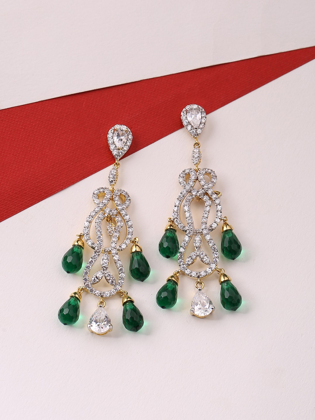 

Tistabene Green Contemporary Drop Earrings