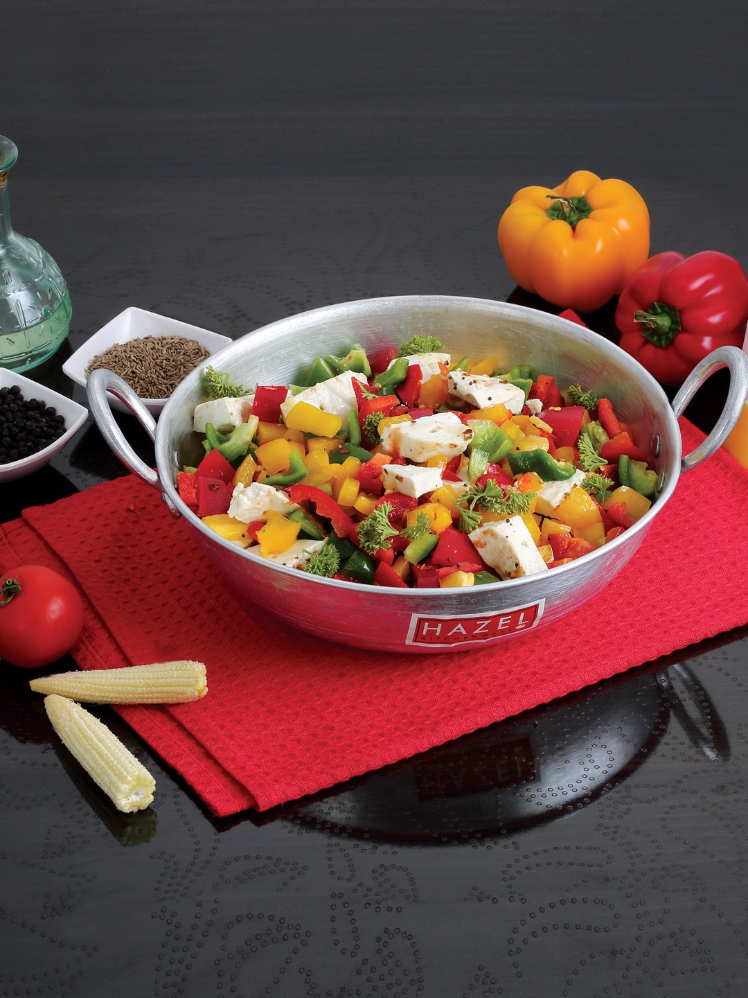 

HAZEL Silver-Toned Solid Aluminium Kadai 2100 Ml