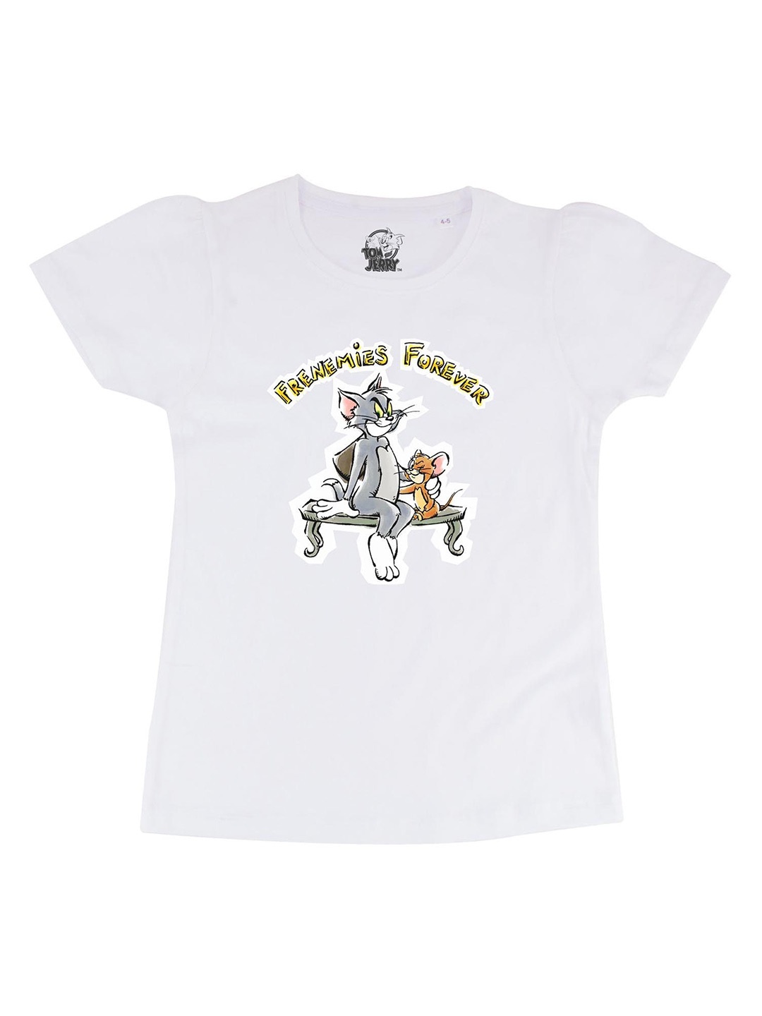 

Tom & Jerry White Tom & Jerry Printed Regular Top