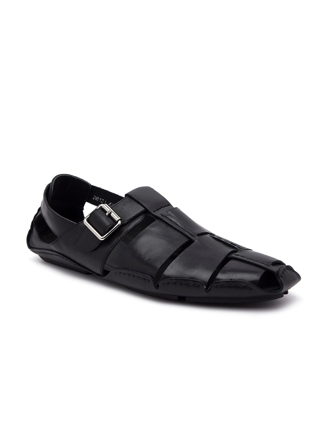 

Regal Men Black Leather Fisherman Sandals