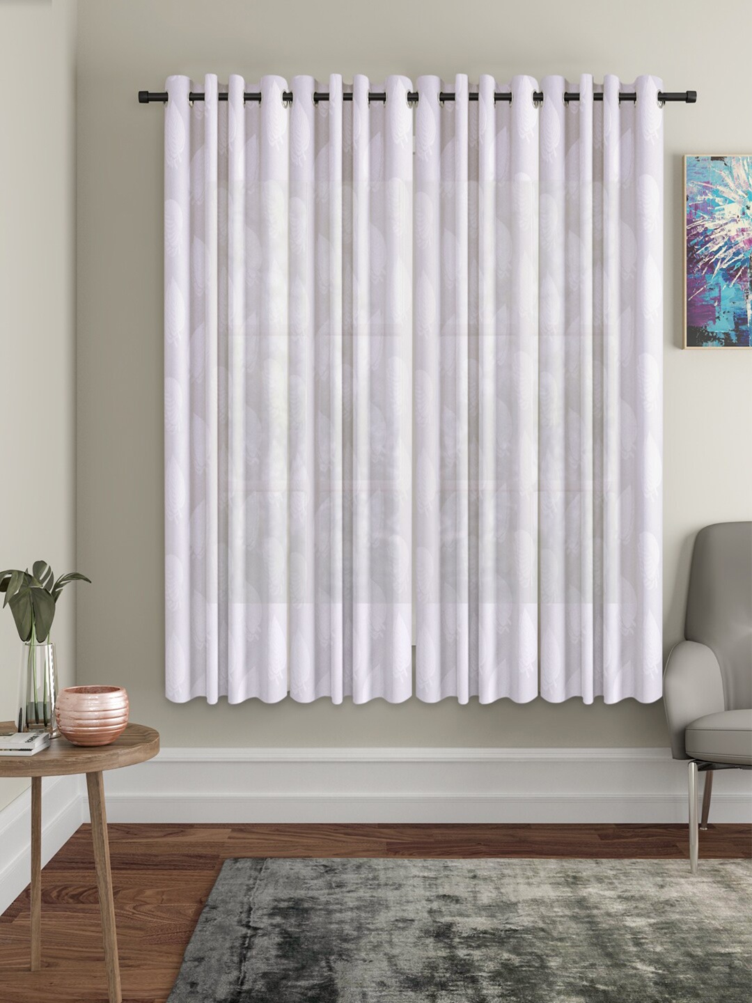 

HOSTA HOMES White Set of 4 Window Curtain