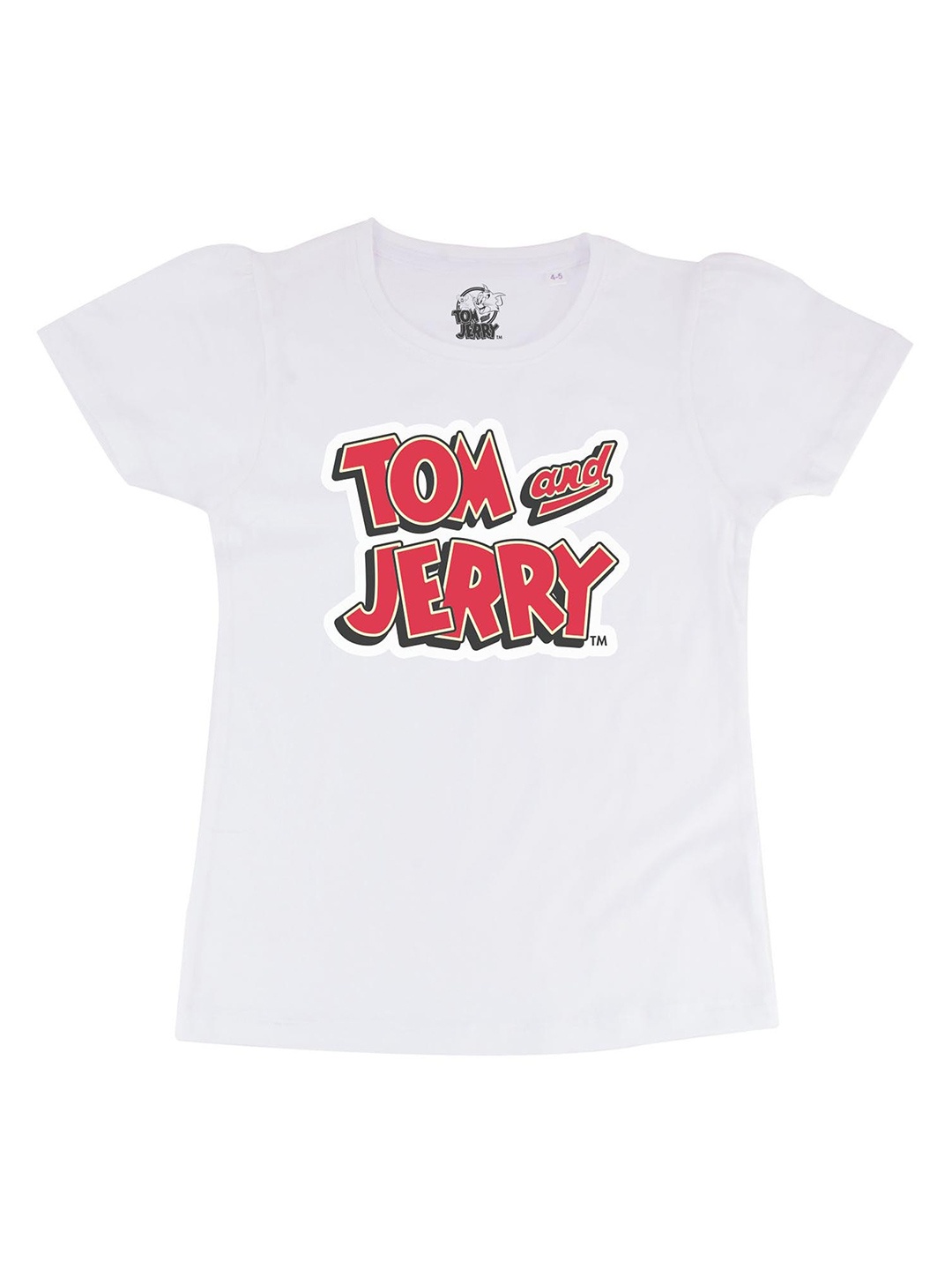 

Tom & Jerry Girls White Tom & Jerry Printed Top