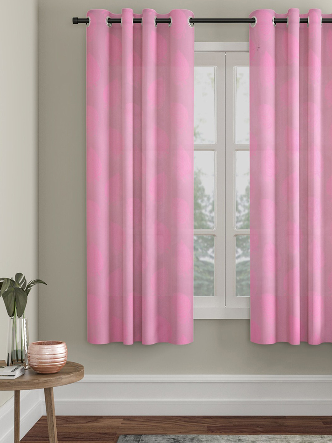 

HOSTA HOMES Pink Floral Window Curtain