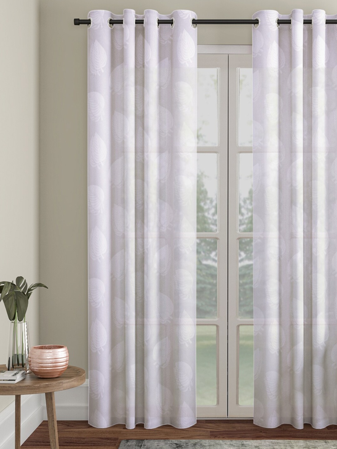 

HOSTA HOMES White Floral Window Curtain