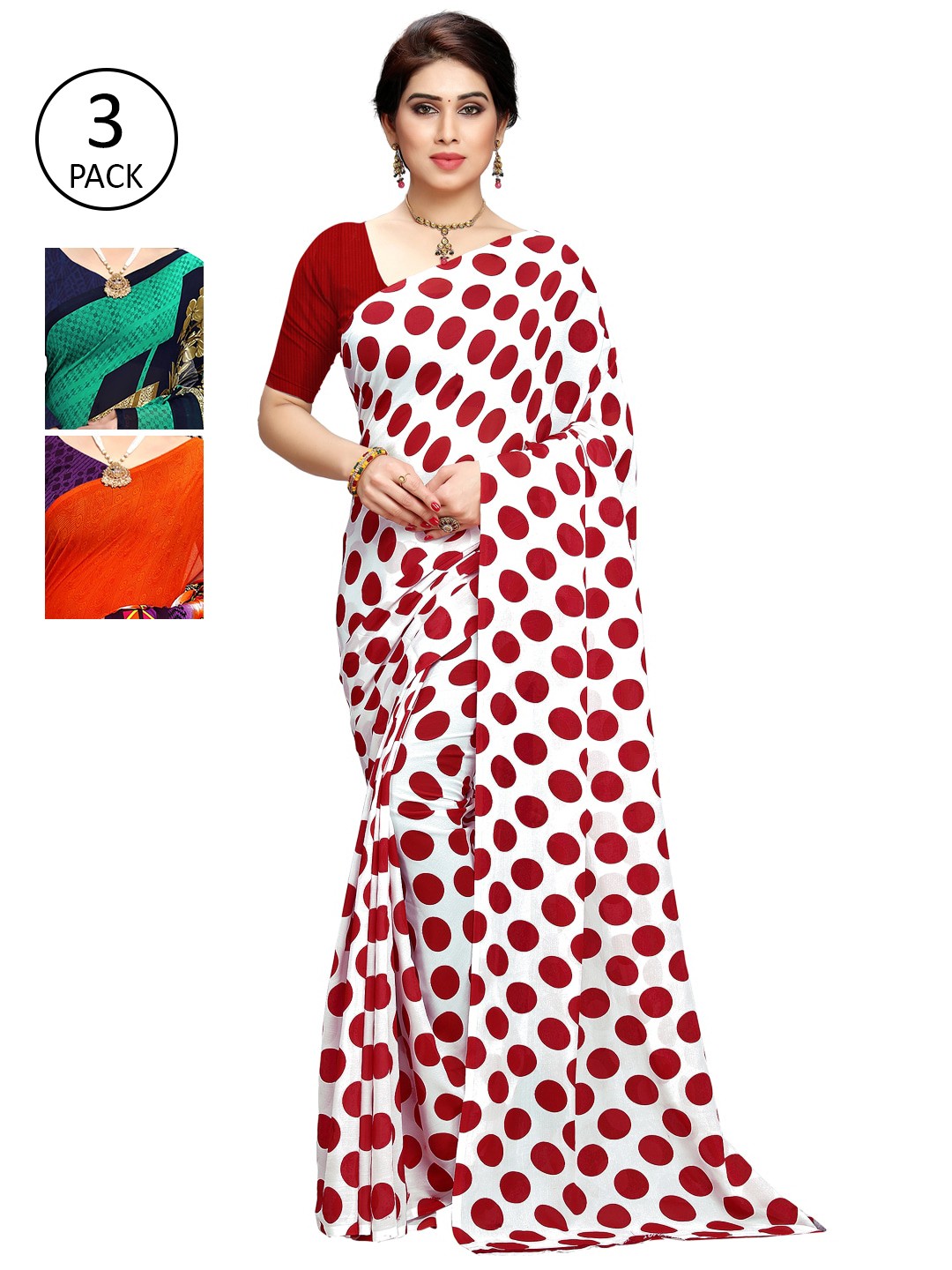

KALINI Multicoloured Saree Pack of 3 Saree, Multi