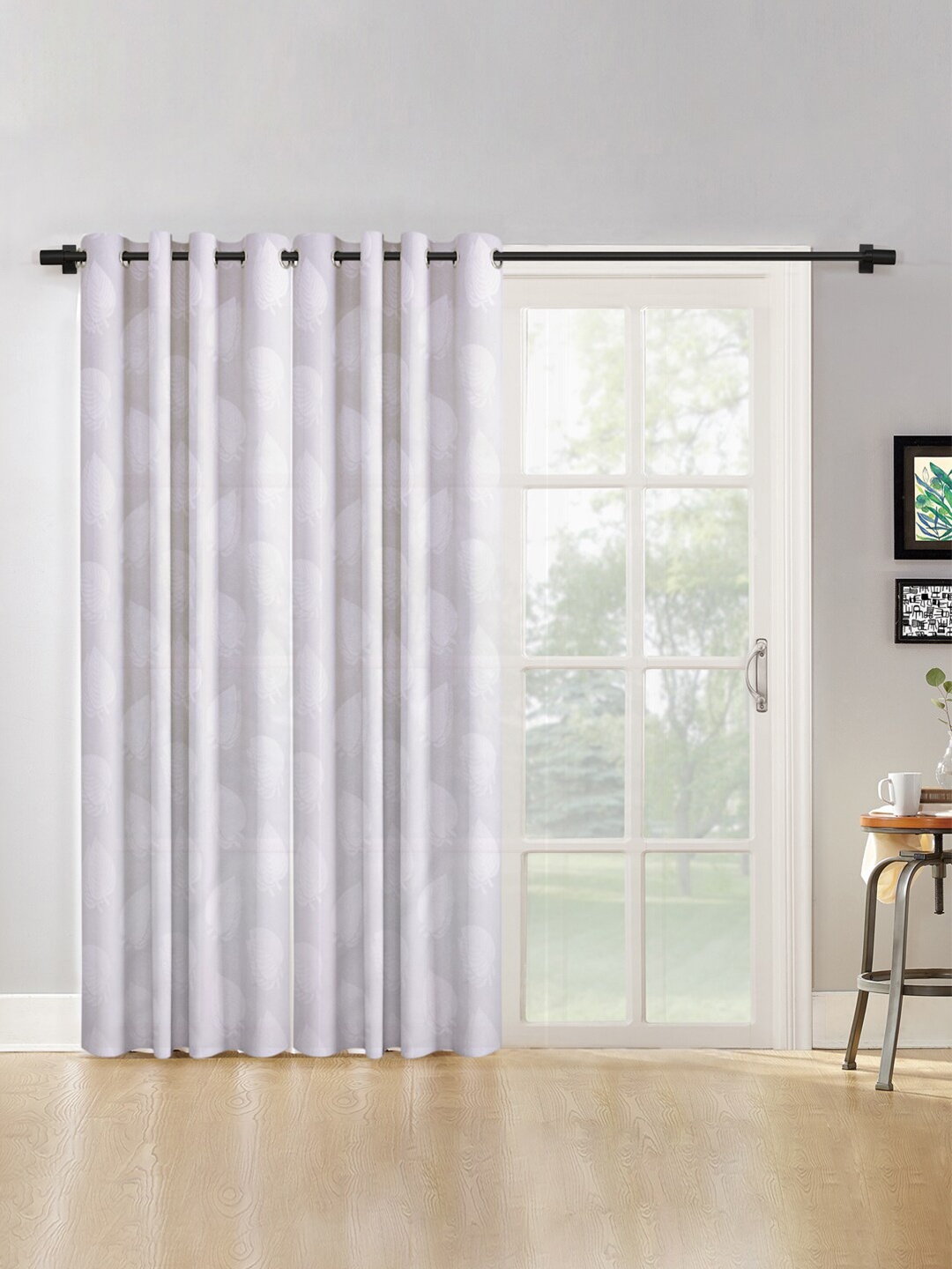 

HOSTA HOMES White Set of 2 Long Door Curtain