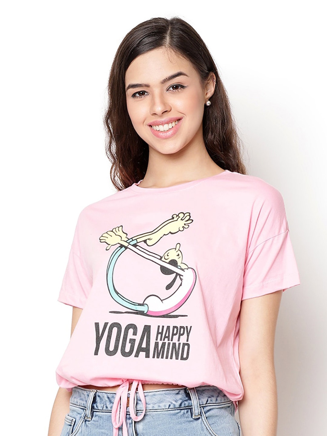

V2 Value & Variety Pink Regular Pure Cotton Crop Top