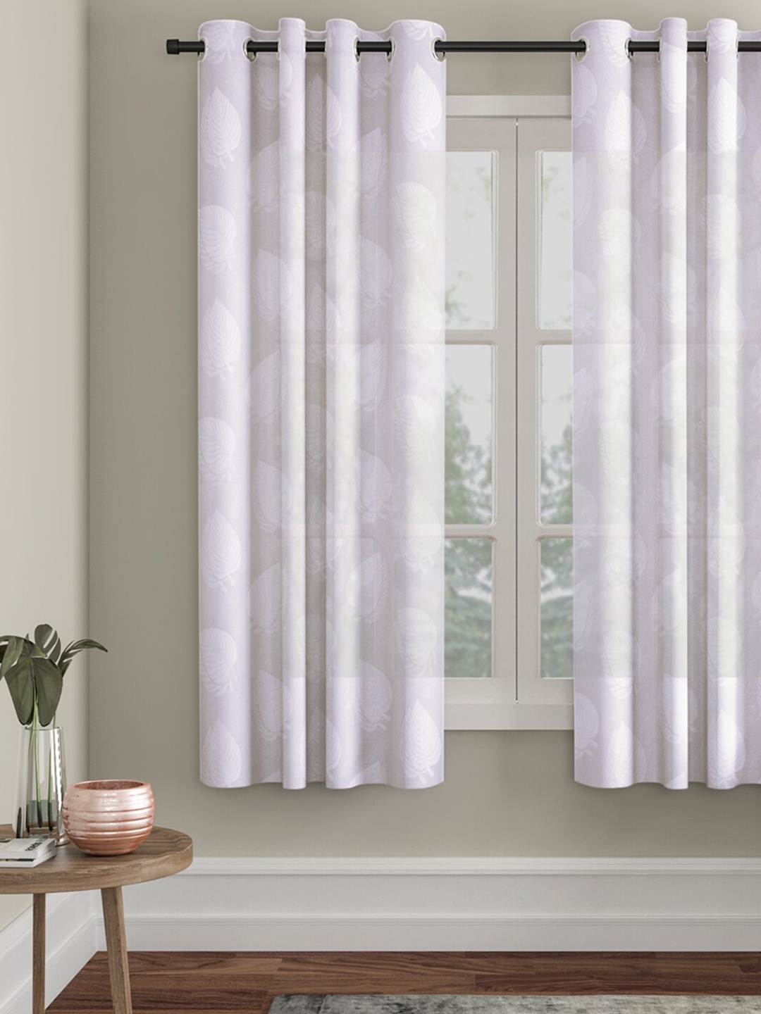 

HOSTA HOMES White Floral Window Curtain