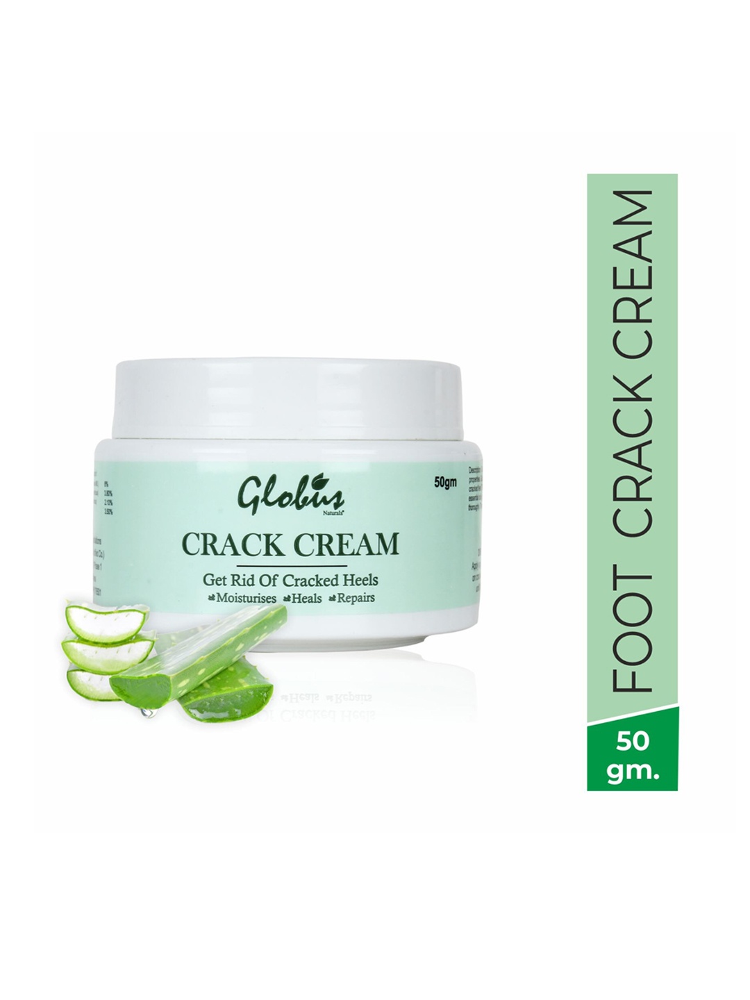 Globus Naturals Crack Cream For Dry Cracked Heels & Feet 50g, White