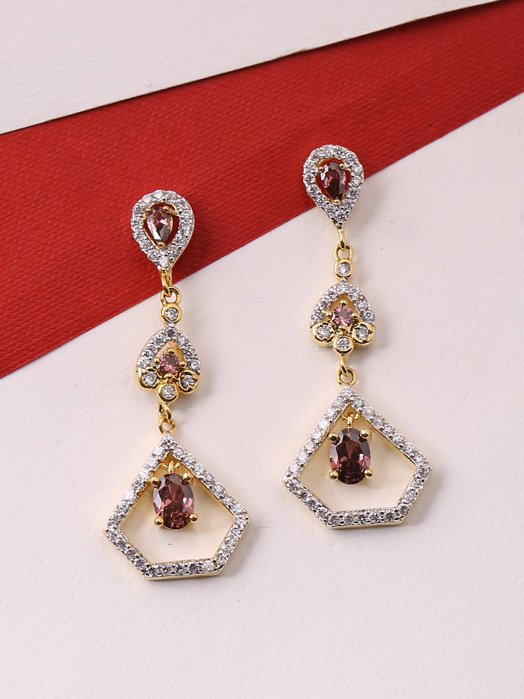

Tistabene White Contemporary Drop Earrings
