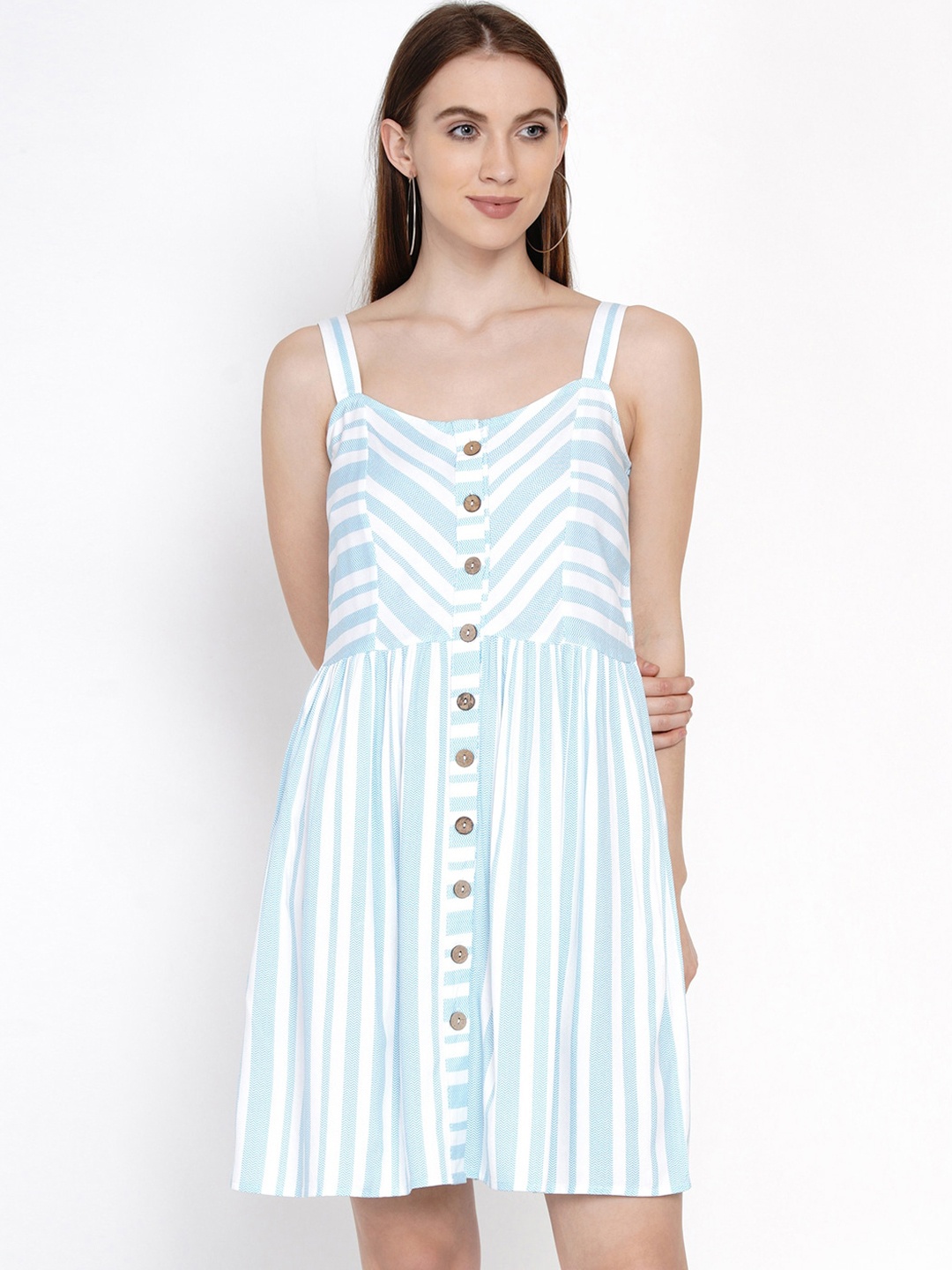 

IX IMPRESSION Blue Striped Dress