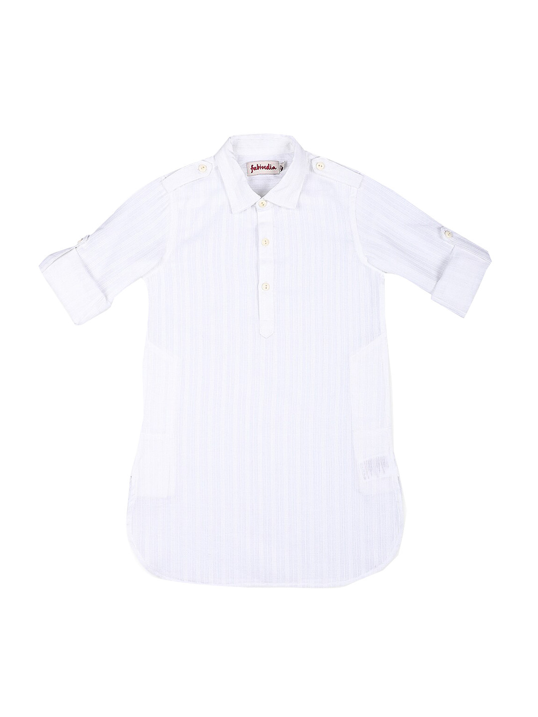 

Fabindia Boys White Striped Cotton Pathani Kurta