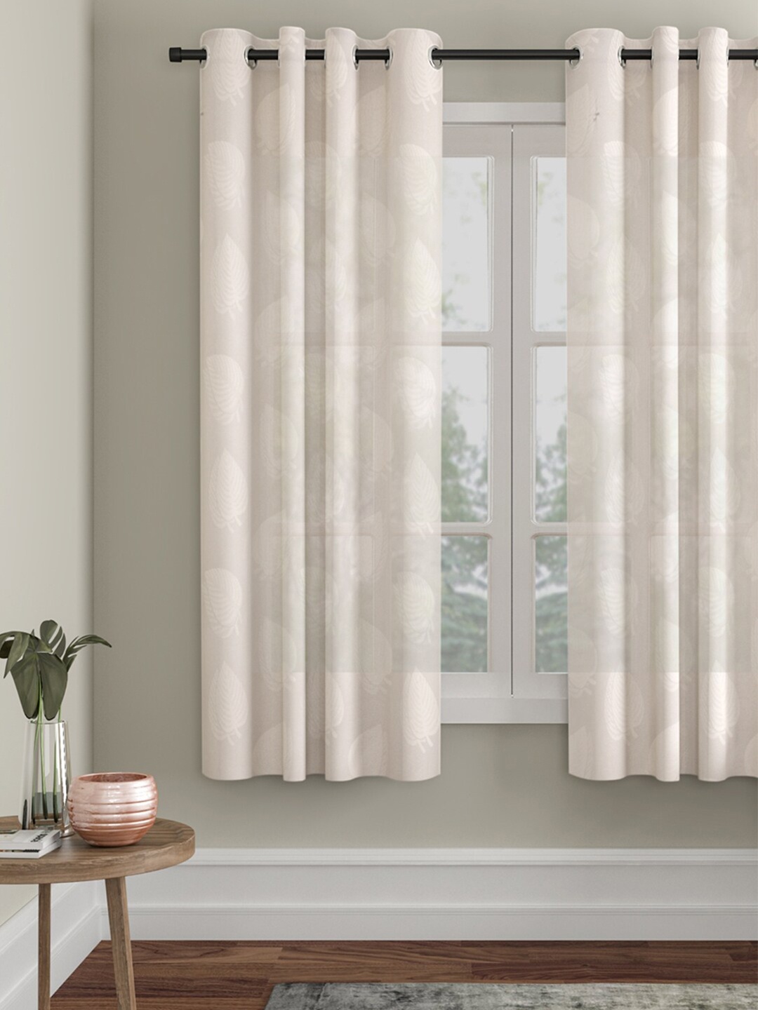 HOSTA HOMES White Floral Window Curtain