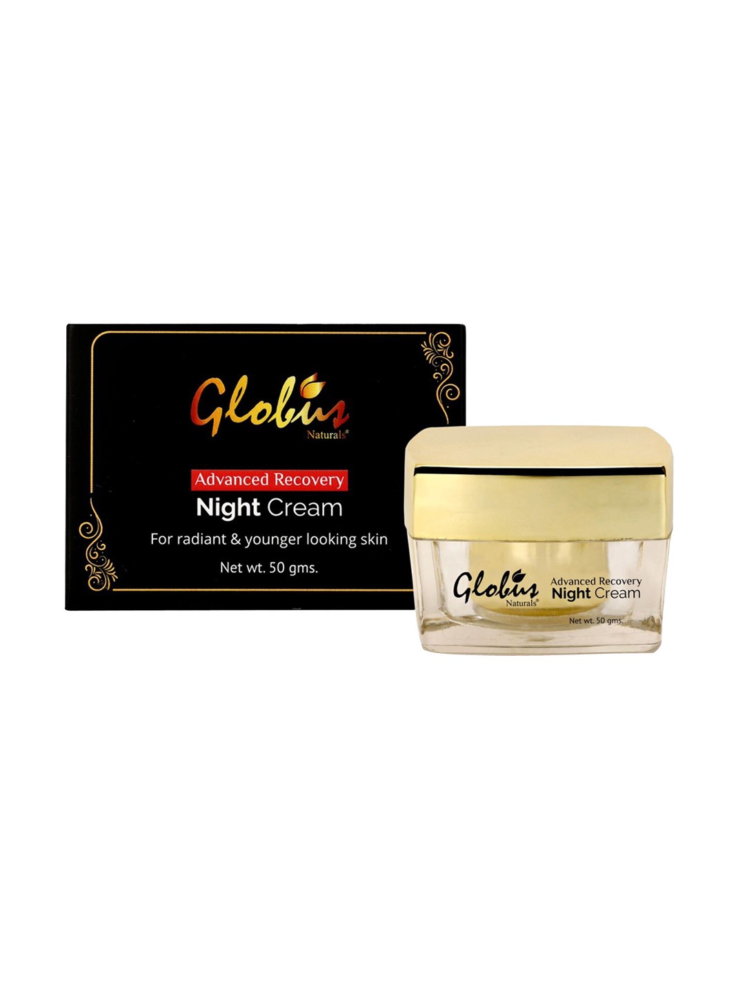 

Globus naturals Advanced Recovery Night Cream - Radiant & Younger Looking Skin - 50 g, Gold