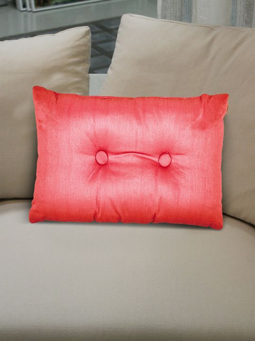 

HomeTown Unisex Coral-Pink Solid Filled Cushion Inserts