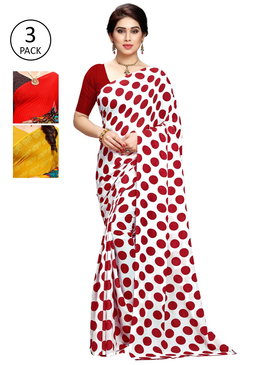 

KALINI Multicoloured Pack of 3 Saree, Multi