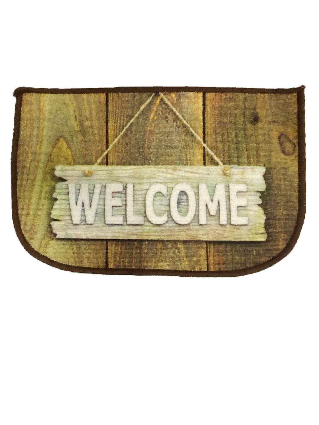 Status Brown Welcome Printed Anti Slip Doormat