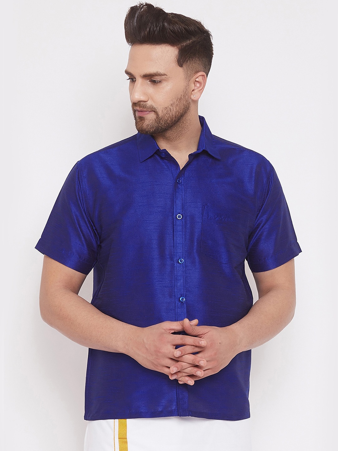 VASTRAMAY Men Blue Casual Shirt