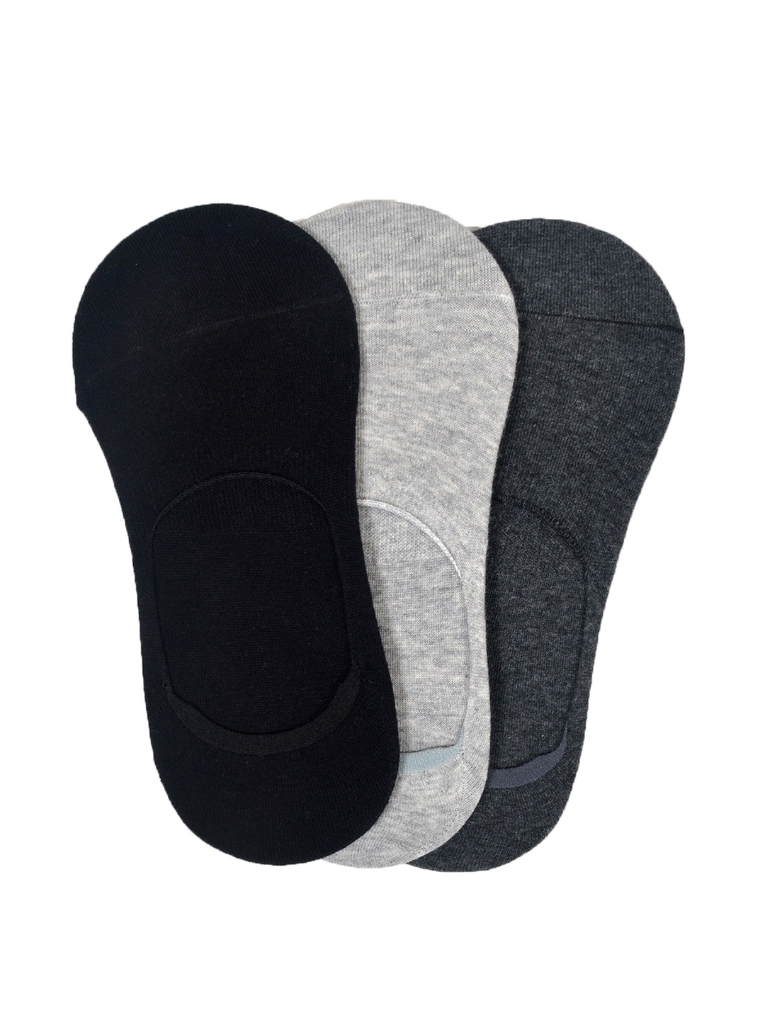 

MARC Men Pack Of 3 Assorted Cotton Shoe Liners With Anti-Slip Silicon