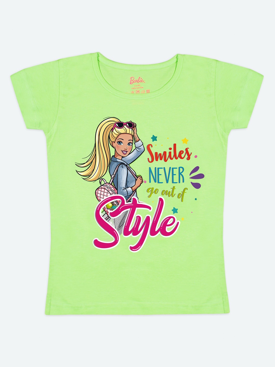 

Barbie Girls Lime Green Printed Applique T-shirt