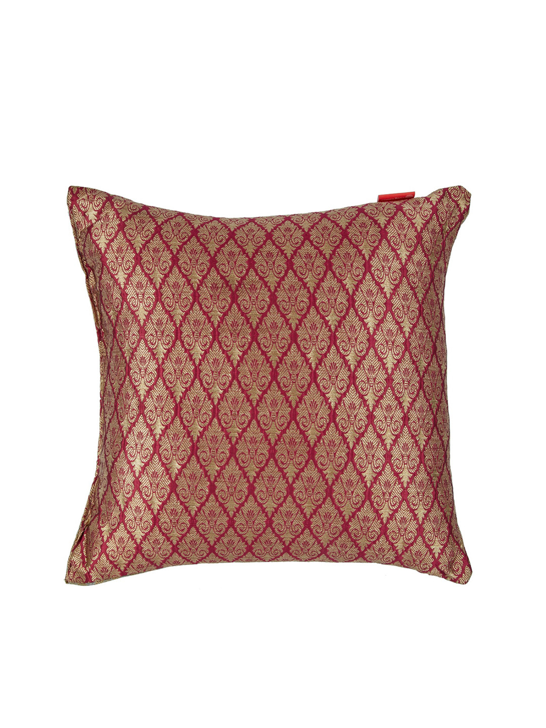

HomeTown Red & Gold Coloured Woven-Design Brocade Cushion Inserts