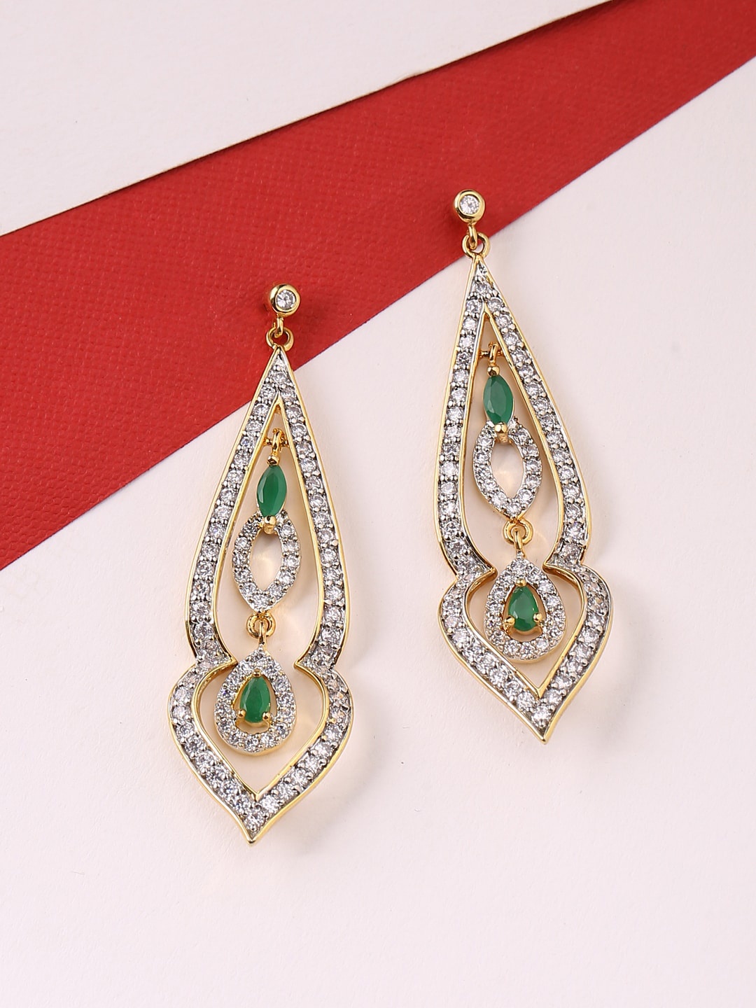 

Tistabene Green Contemporary Drop Earrings