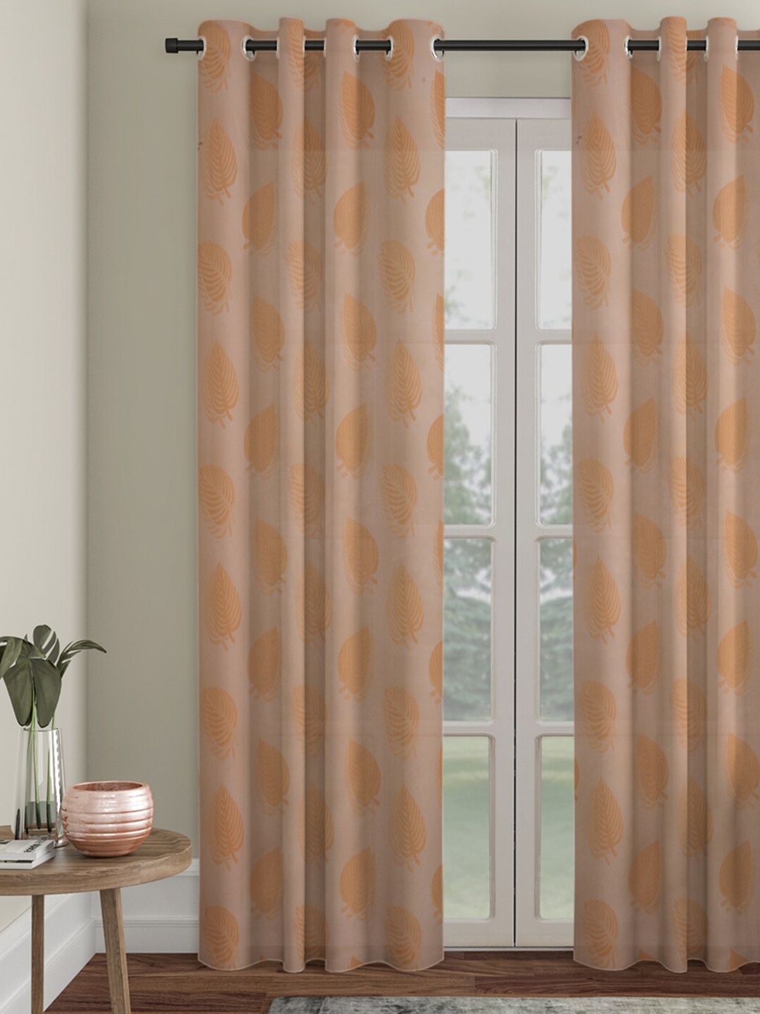 

HOSTA HOMES Brown Floral Window Curtain