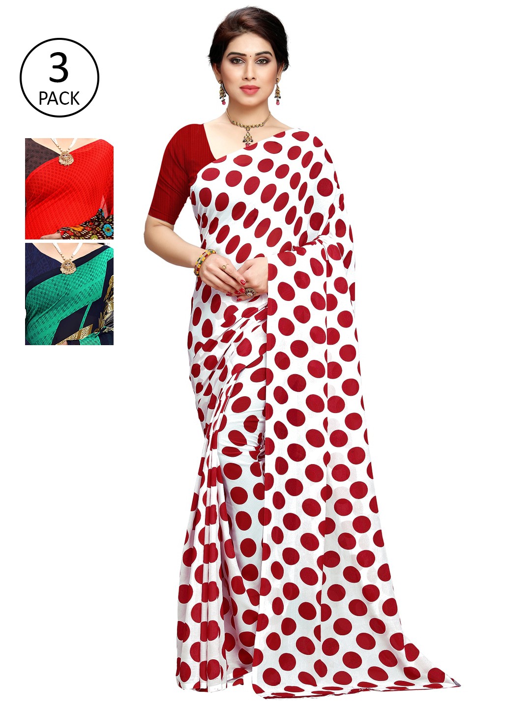 

KALINI Multicoloured Pack of 3 Saree, Multi