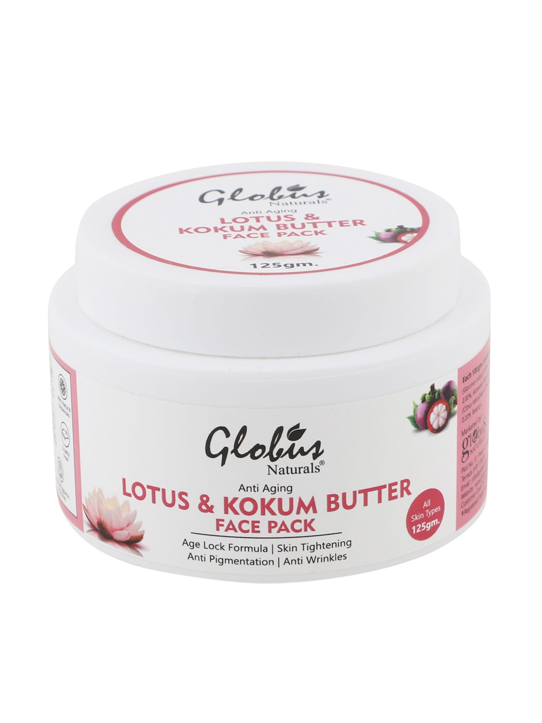 

Globus naturals Lotus Kokum Butter Anti Aging Face Pack - 125 g, White