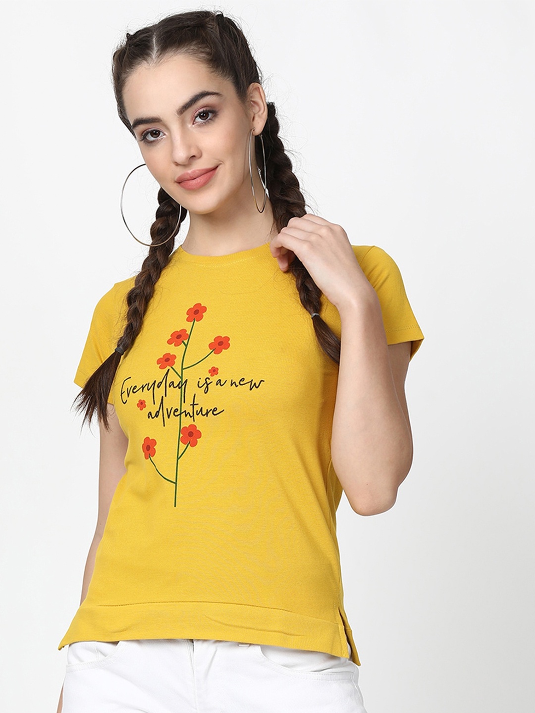 

V2 Value & Variety Mustard Yellow Styled Back Top