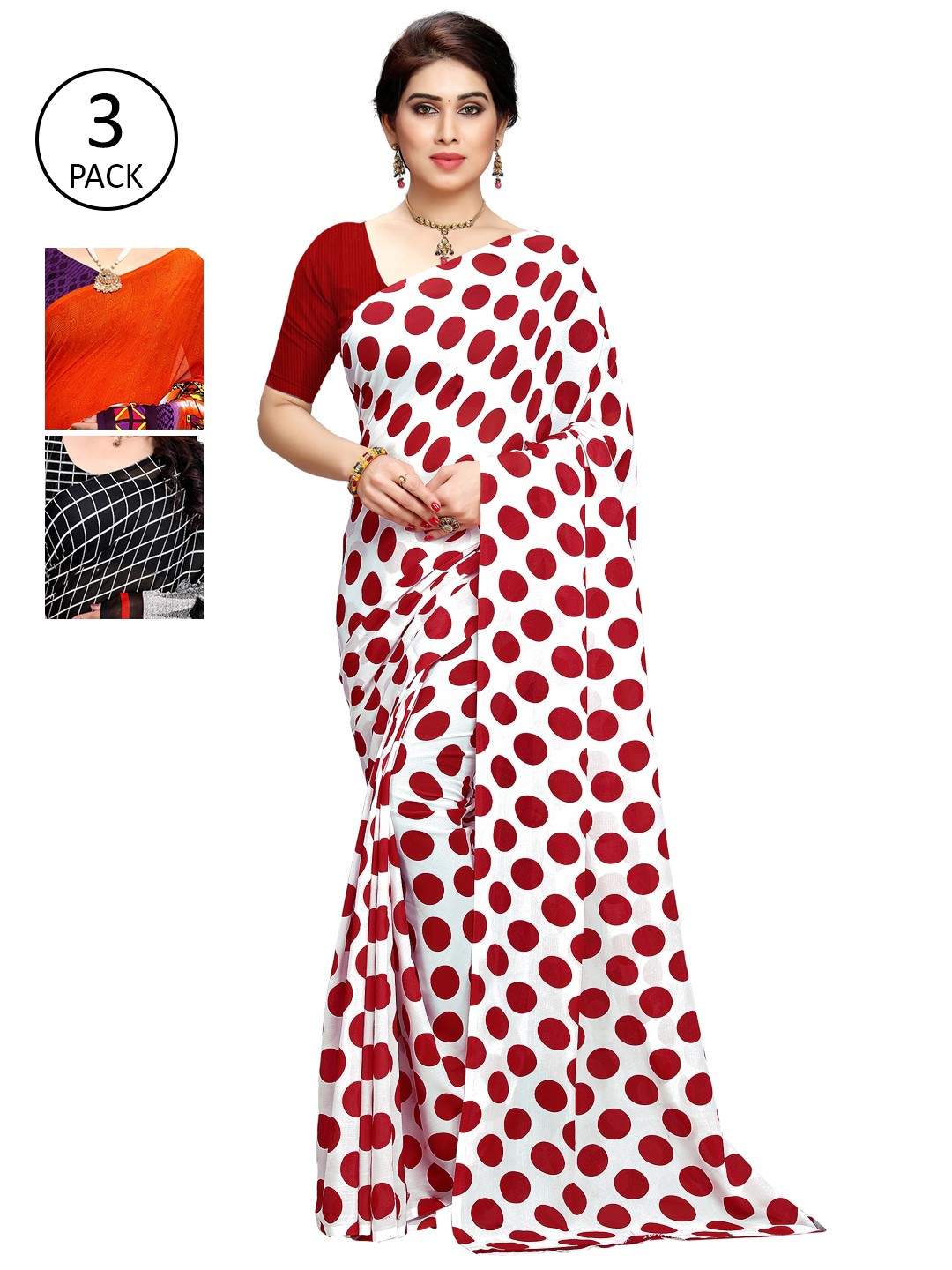 

KALINI Multicoloured Pack of 3 Saree, Multi