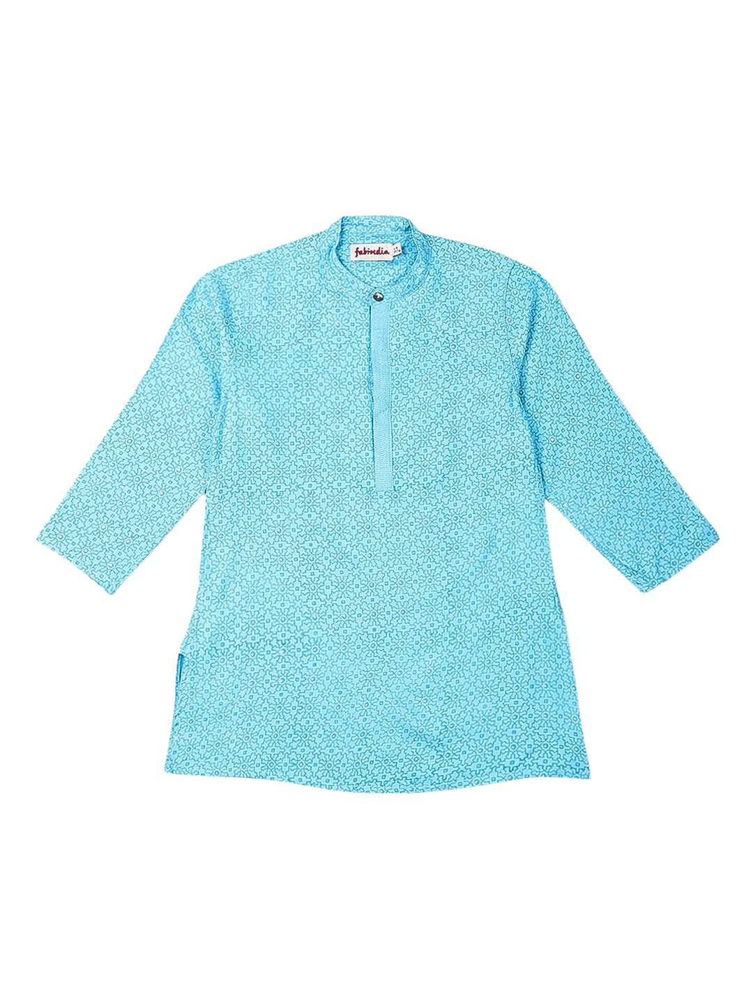 

Fabindia Boys Blue Woven Design Kurta