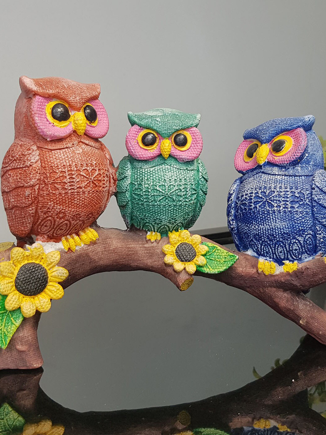 

Wonderland Brown Three owls on Branch Home & Garden Accessory
