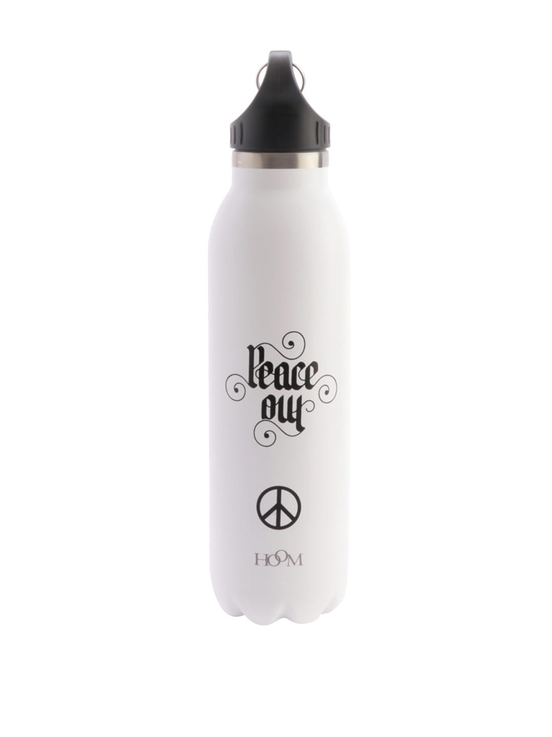 

HOOM White & Black Printed High Quality Stainless Steel Double Wall Water Bottle