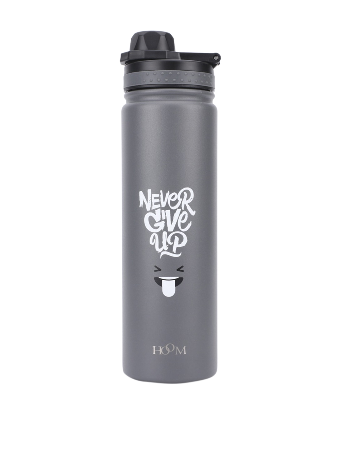 

HOOM Grey & Black Typography Printed Stainless Steel Flask Water Bottle 700 ML