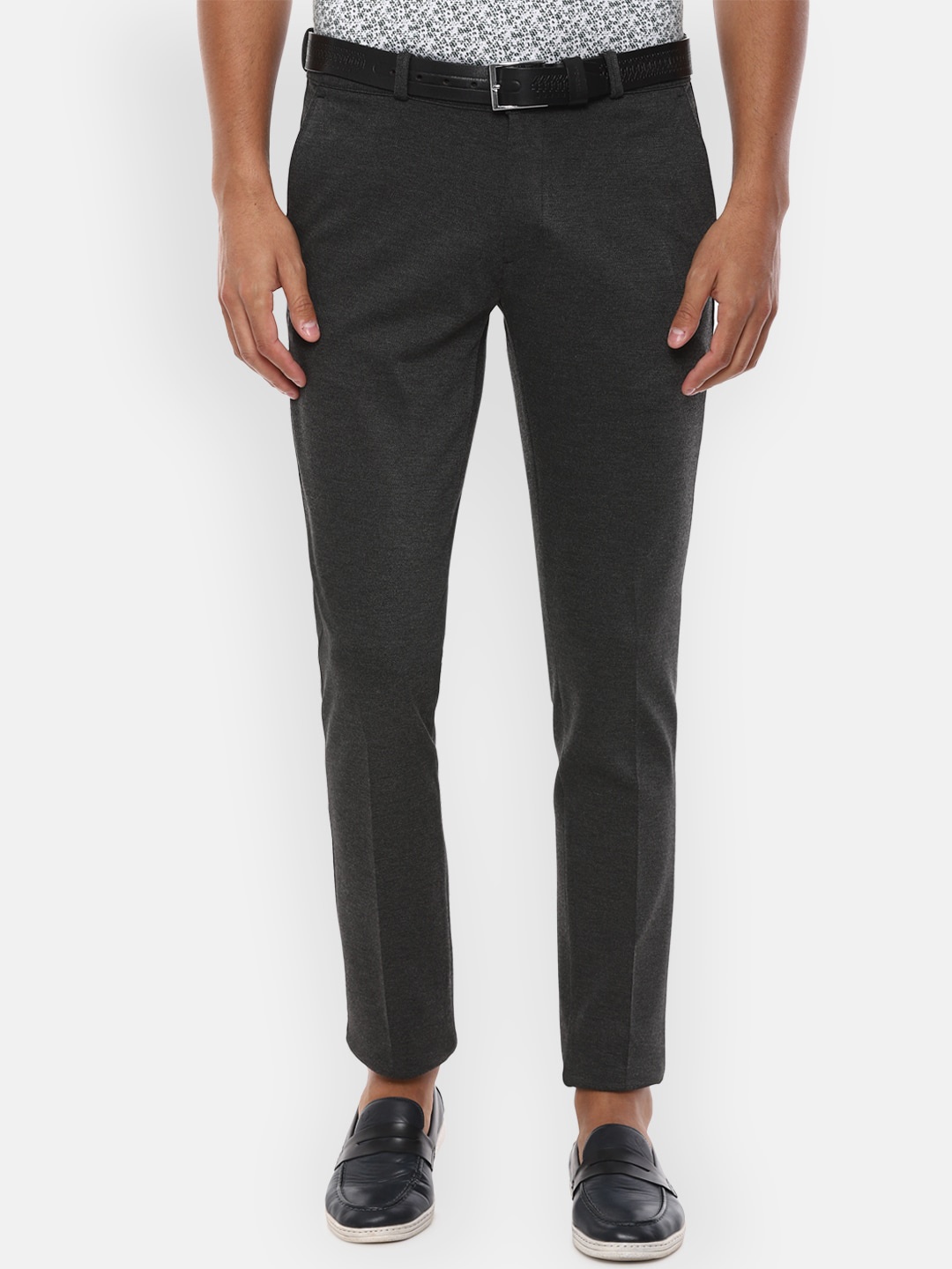 

Van Heusen Sport Men Grey Textured Slim Fit Trousers