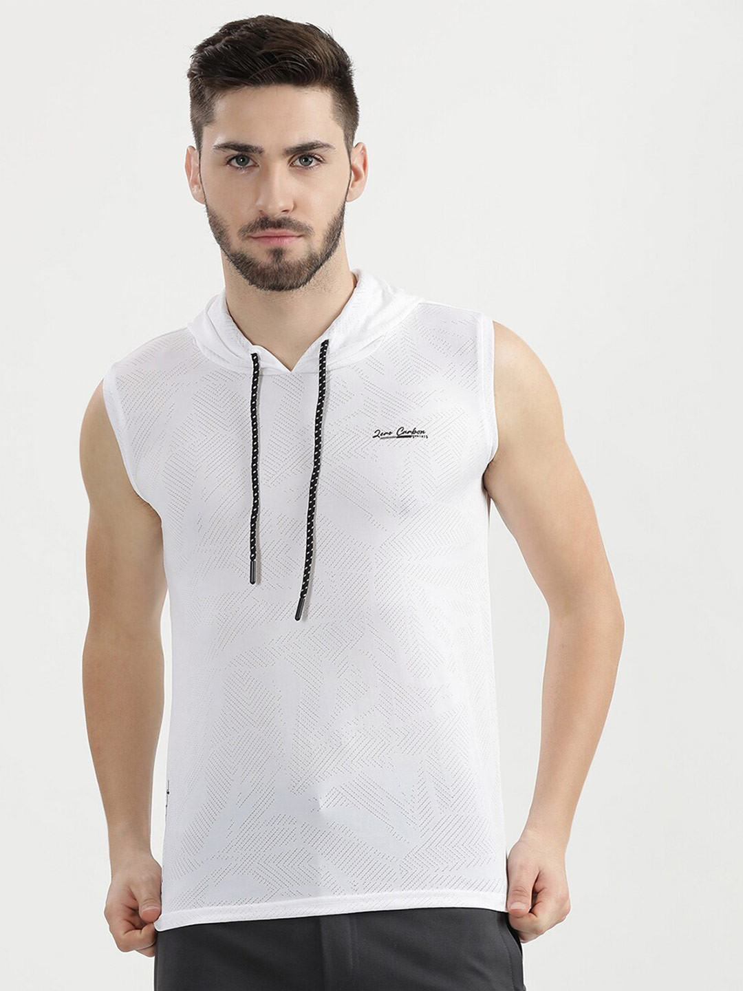 

V2 Value & Variety Men White Printed Hooded T-shirt
