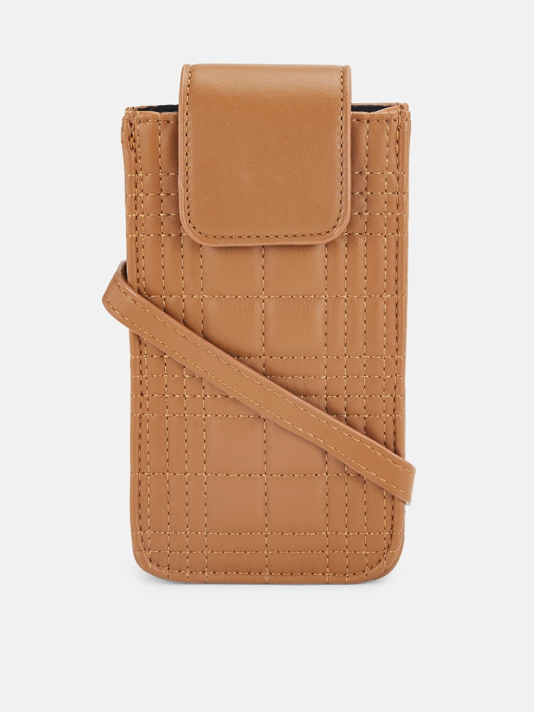 

Forever Glam by Pantaloons Tan Mobile Sling Bag
