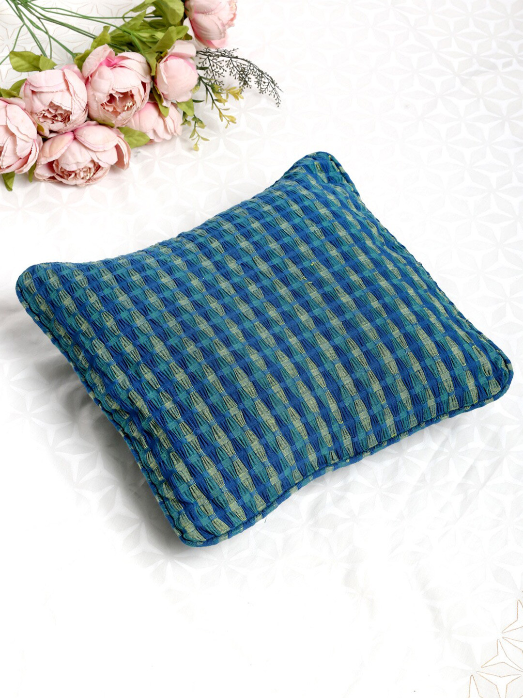 

Fabindia Blue & Green Square Cushion Covers