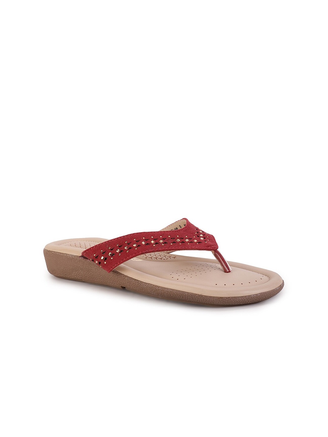 

Bata Women Red Embellished One Toe Flats