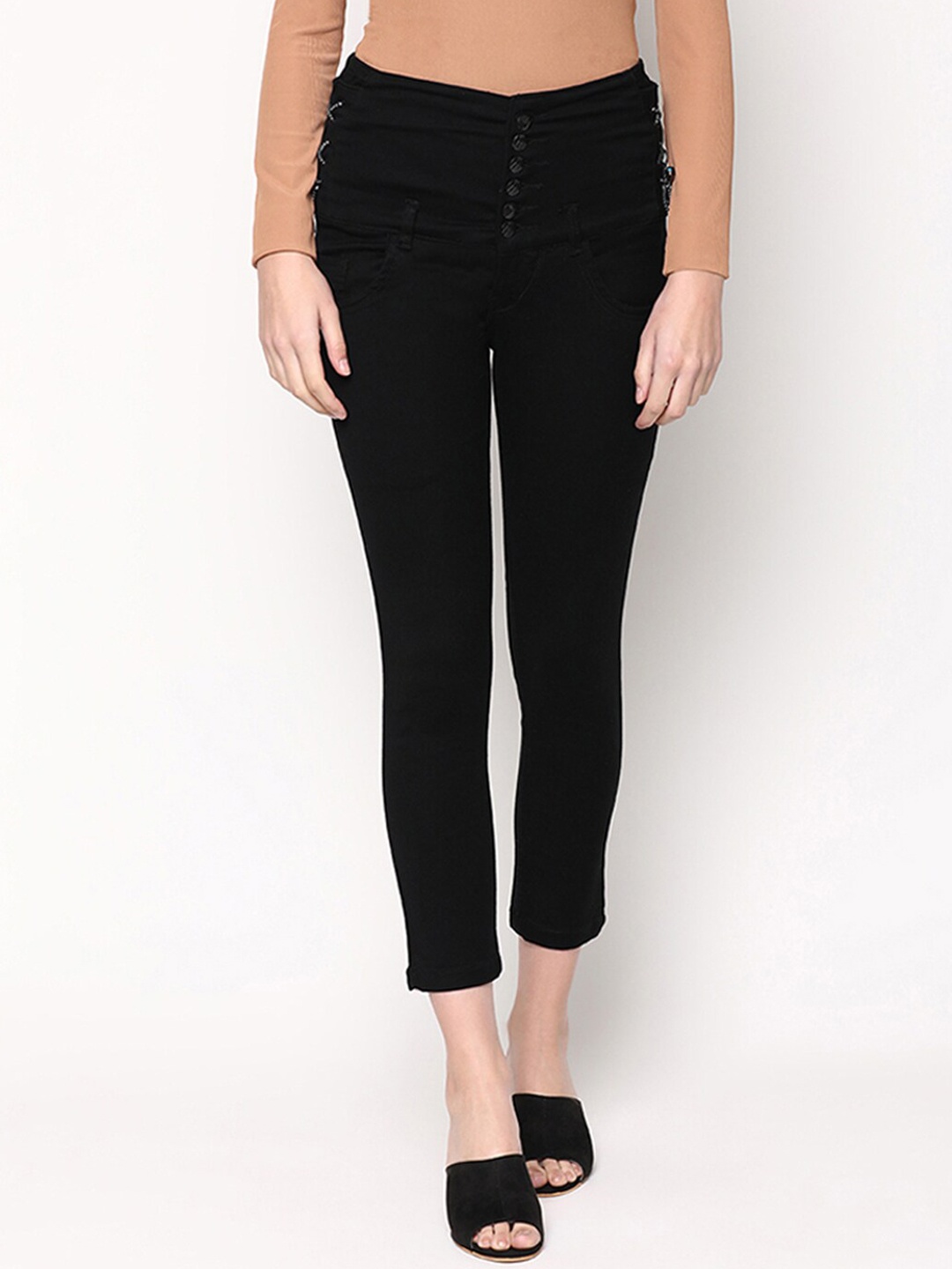 

V2 Value & Variety Women Black High-Rise Stretchable Jeans